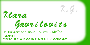 klara gavrilovits business card